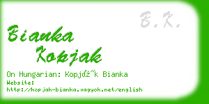 bianka kopjak business card